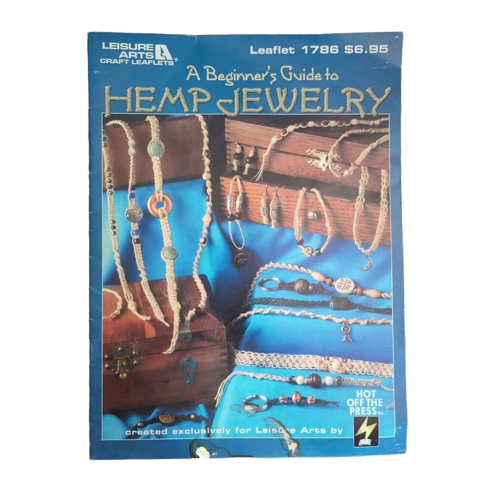 LEISURE ARTS BEGINNER'S GUIDE TO HEMP JEWELRY INSTRUCTIONS NECKLACE EARRINGS BRA